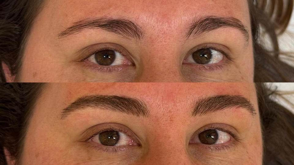 Antes e depois de microblading: sobrancelhas mais preenchidas e com fios naturais